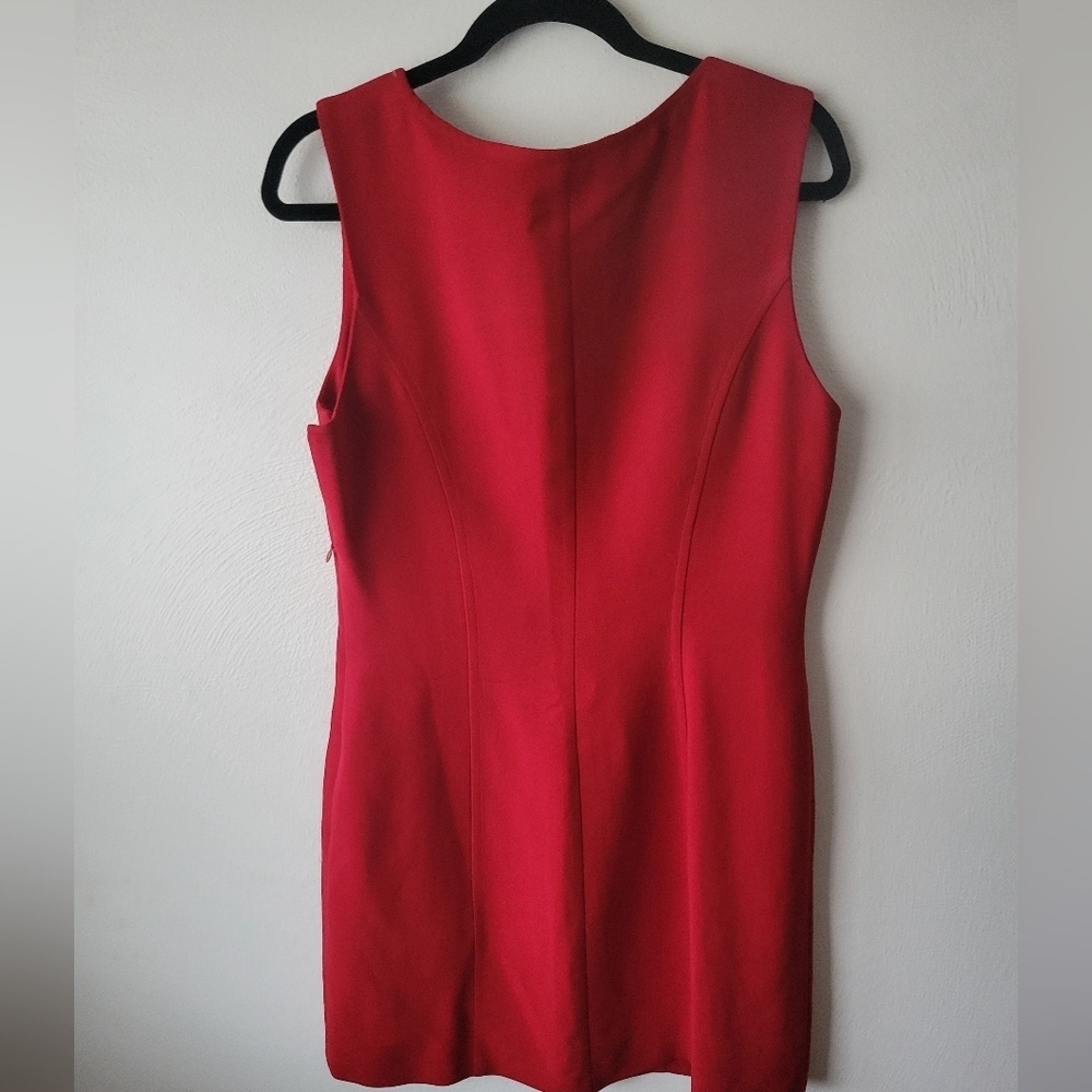 BCBG Maxazria Womens Red Sleeveless Sheath Dress. Sz 12 Office Preppy Wedding - Picture 4 of 6